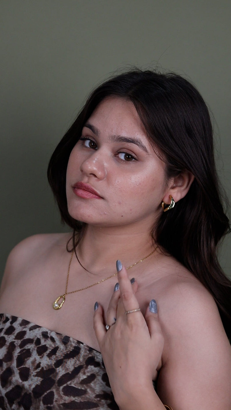 Twisted Gold-Black Hoop Earrings