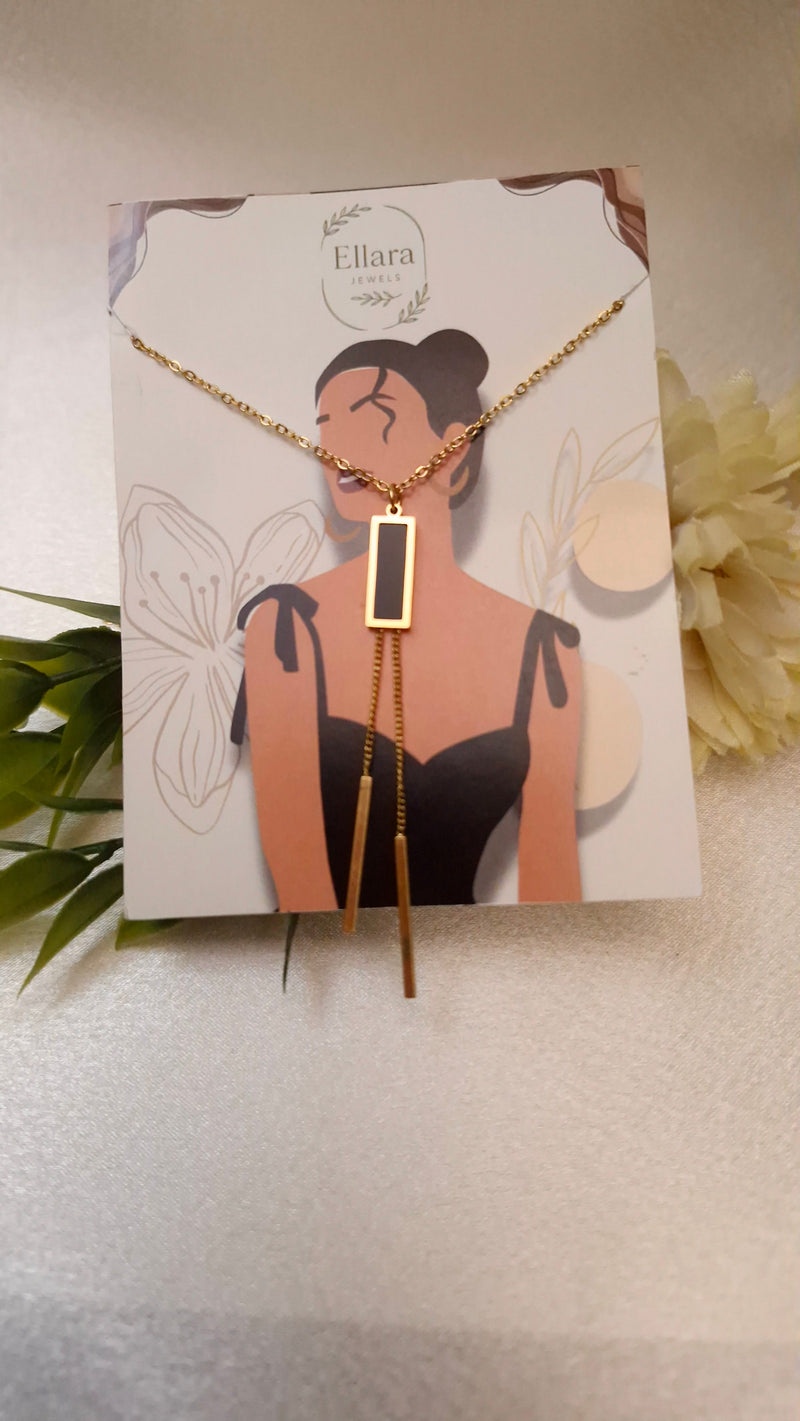 💫 Elegant Dual-Bar Pendant Necklace