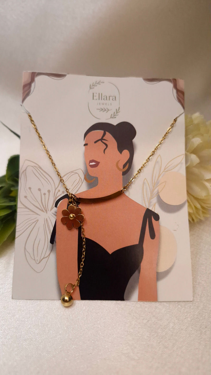 Floral Charm Drop Necklace 🌼