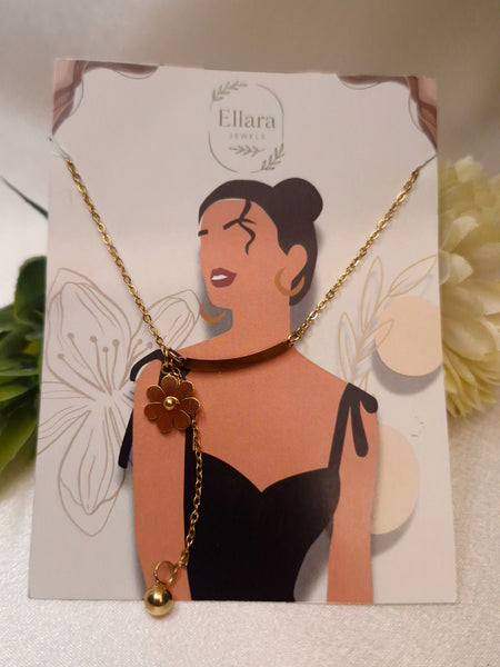 Floral Charm Drop Necklace 🌼