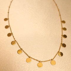 🟤 Matte Gold Disc Necklace