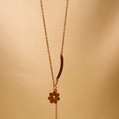 Floral Charm Drop Necklace 🌼