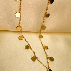 🟤 Matte Gold Disc Necklace