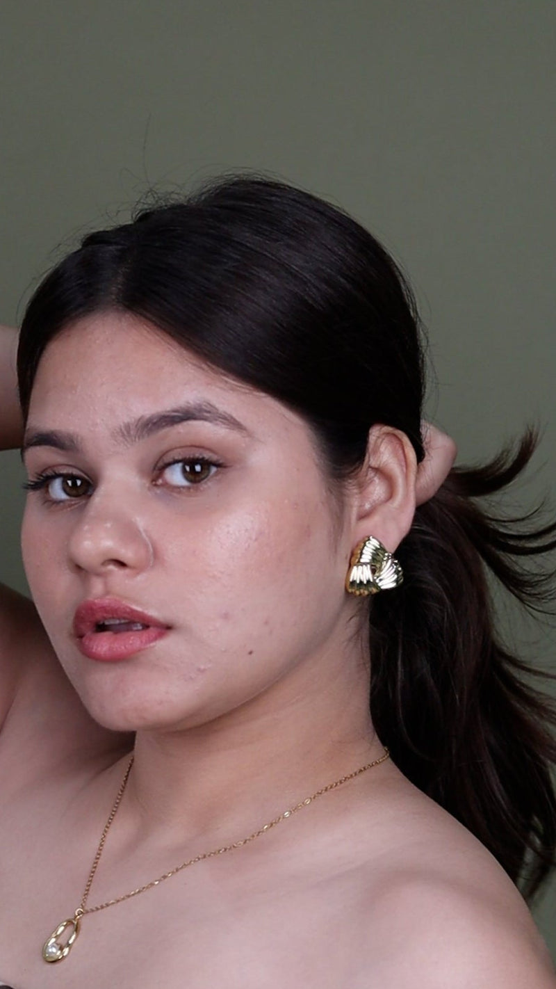 Golden Shell-Inspired Studs