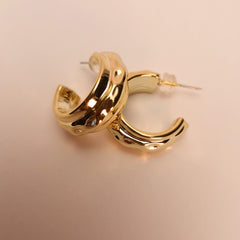 🌟 Ellara Luxe Molten Gold Hoop Earrings ✨