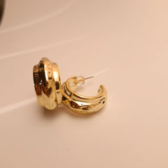 🌟 Ellara Luxe Molten Gold Hoop Earrings ✨