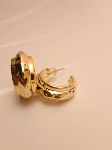 🌟 Ellara Luxe Molten Gold Hoop Earrings ✨