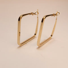 Golden Square Hoop Earrings 🟨