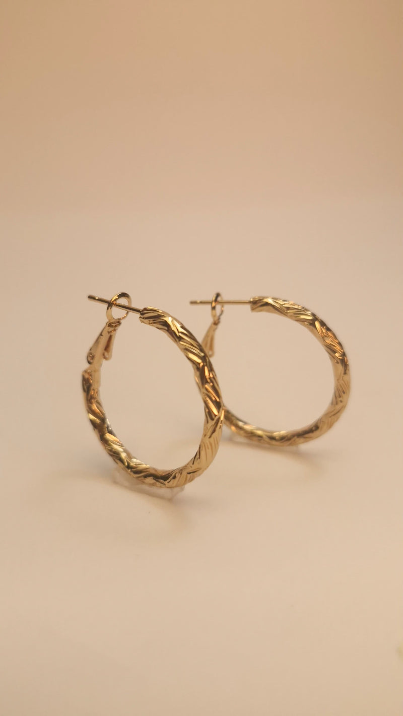 ✨ Twisted Glow Gold Hoops