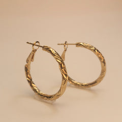 ✨ Twisted Glow Gold Hoops