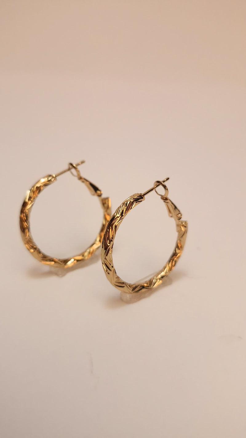 ✨ Twisted Glow Gold Hoops