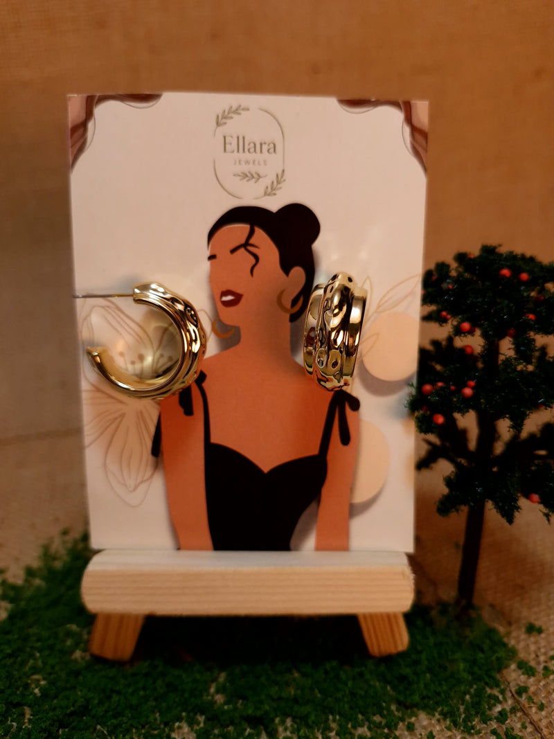 🌟 Ellara Luxe Molten Gold Hoop Earrings ✨