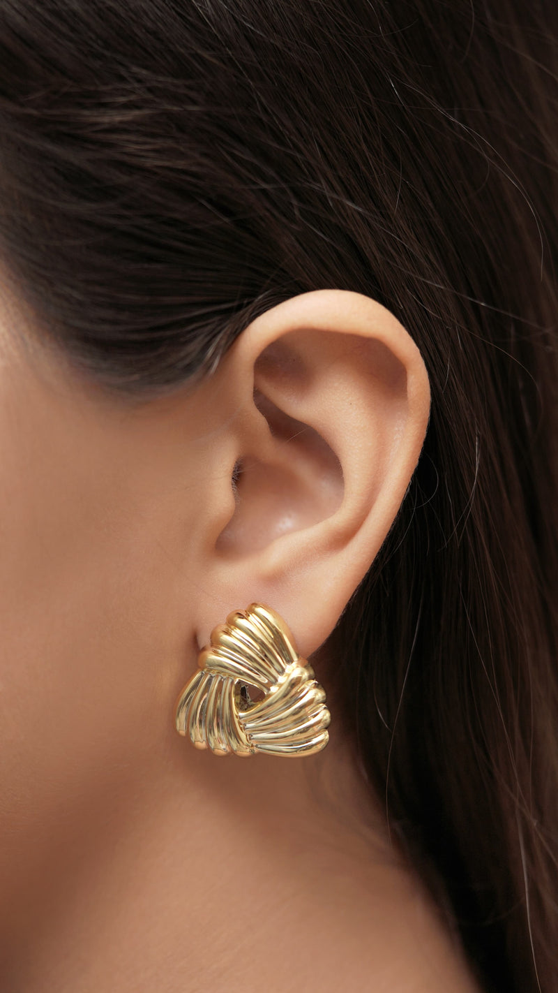 Golden Shell-Inspired Studs