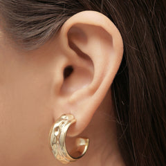 🌟 Ellara Luxe Molten Gold Hoop Earrings ✨