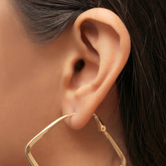 Golden Square Hoop Earrings 🟨