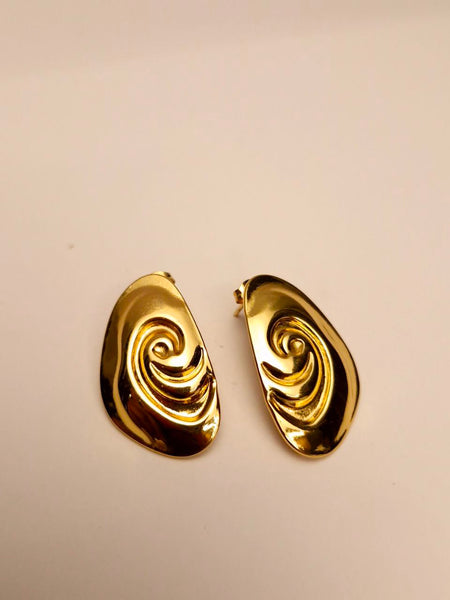 Ellara Sculpted Swirl Studs – Statement Elegance 💫