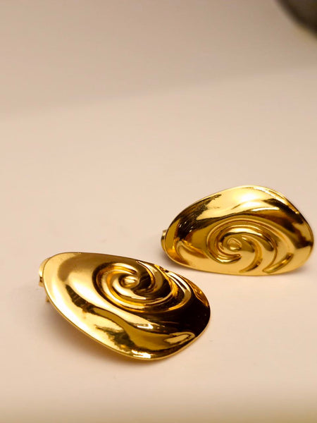 Ellara Sculpted Swirl Studs – Statement Elegance 💫