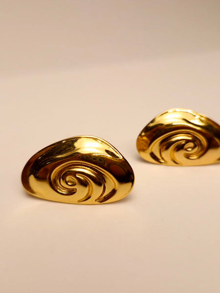 Ellara Sculpted Swirl Studs – Statement Elegance 💫