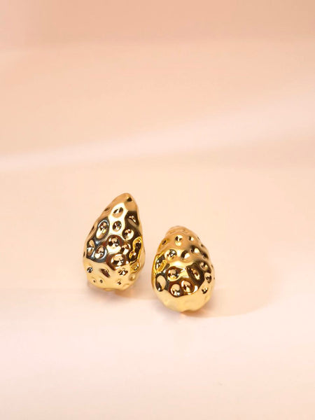 Molten Gold Pebble Studs