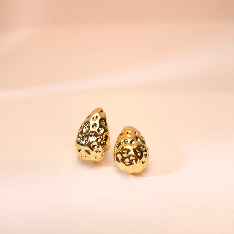 Molten Gold Pebble Studs