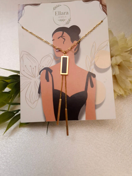 💫 Elegant Dual-Bar Pendant Necklace