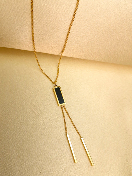 💫 Elegant Dual-Bar Pendant Necklace