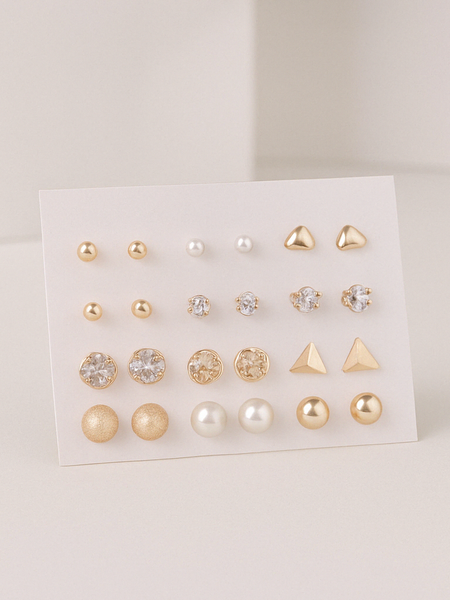 Elegant Earrings Set ✨ ( 12 Sets )