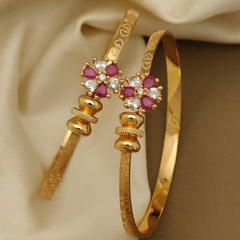 🌸 Ellara Jewels – Ruby Blossom Kada 🌸
