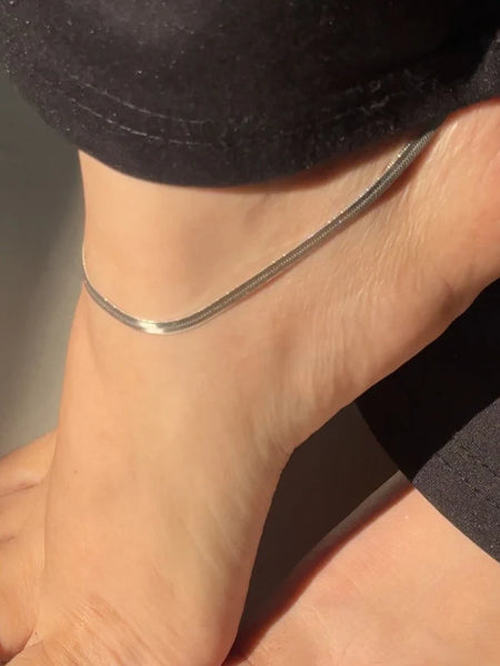 Silver Snake  Anklet