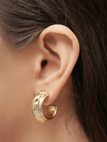 🌟 Ellara Luxe Molten Gold Hoop Earrings ✨