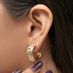 🌟 Ellara Luxe Molten Gold Hoop Earrings ✨