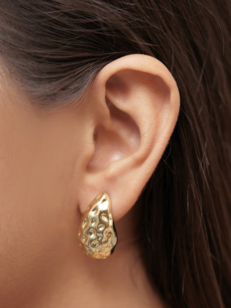 Molten Gold Pebble Studs