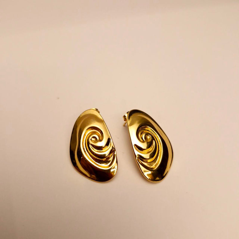 Ellara Sculpted Swirl Studs – Statement Elegance 💫