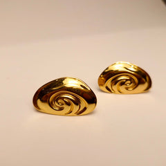 Ellara Sculpted Swirl Studs – Statement Elegance 💫